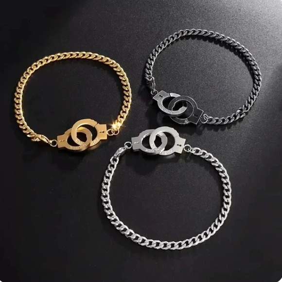 *NEW* 18K Gold Plated Stainless Steel Handcuff Bracelet - GOLD - Picture 2 of 6